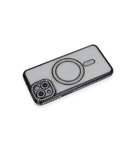ERTAN iPhone 13 Kılıf Joke Simli Magneticsafe Kılıf - Siyah