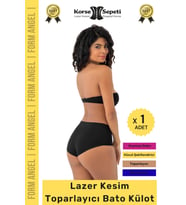 #BatoKülot Karın Basen Toparlayıcı Kaymaz İz Yapmaz Lazer Kesim Toparlayıcı Bato Külot - 1 Adet (Siyah)