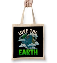 Love The Earth Hipster Cute Hippie Mother Earth Bez Çanta Uzun Saplı