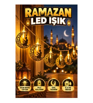 Secde Eden Adam Figürlü Ay Tasarımlı Pilli Ramazan LED Işığı