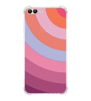 PrintiFy Huawei P Smart (2018) Uyumlu Köşe Korumalı Renk Cümbüşü F Tasarımlı Şeffaf Silikon Kılıf