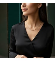 Lorivelle Kadın Venedik Zincir Çelik Kolye  Altın Kaplama Kararmaz İnce Küp Model Zarif Box Zincir