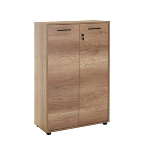 Adore Mobilya Newyork 3 Raflı Tam Kapaklı Kilitli Kitaplık-Açık Ceviz(Tori) 72x110x34 cm (GxYxD)