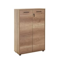 Adore Mobilya Newyork 3 Raflı Tam Kapaklı Kilitli Kitaplık-Açık Ceviz(Tori) 72x110x34 cm (GxYxD)