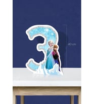 Frozen Karlar Ülkesi Temalı Ayaklı Rakam Pano - 3 Yaş (40 cm)