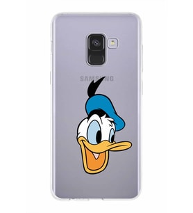 Samsung Galaxy A8 (2018)  Kapak Donald Duck Tasarımlı Şeffaf Silikon Kılıf