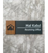 Wooden Serisi Mal Kabul Kapı İsimliği Yönlendirme Levhası