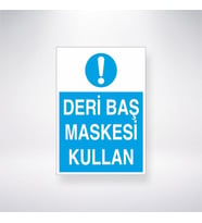 Deri Baş Maskesi Kullan 21x35 Arkası Yapışkanlı Levha