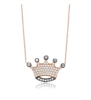925 Ayar Gümüş Kraliçe Tacı Kadın Gümüş Kolye