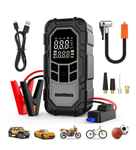 4in1 Akü Takviye Ateşleyici Lastik Şişirme Kompresörü Powerbank LED Işık 150 PSI 8000mAh