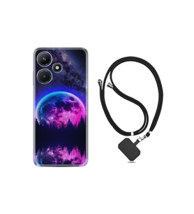 Infınıx Hot 30i Kılıf Desenli Ipli Boyun Askılı Silikon Star Planet 1652