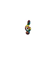 Renkli Sol Anahtarı Müzik Nota Hediyelik Rozet (Çok Renkli)