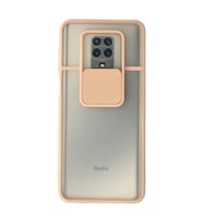 Xiaomi Redmi Note 9 Pro Kılıf Palm Buzlu Kamera Sürgülü Silikon - Pembe