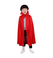 Kırmızı Renk Yakalı Pelerin Çocuk Boy 90 cm