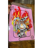 ÜTÜ İLE YAPIŞAN SARI KIRMIZI ASLAN TRANSFER BASKI TİŞÖRT BASKI 42X30 CM