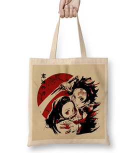 Kimetsu No Yaiba Nezuko Tanjirou Bez Çanta Uzun Saplı