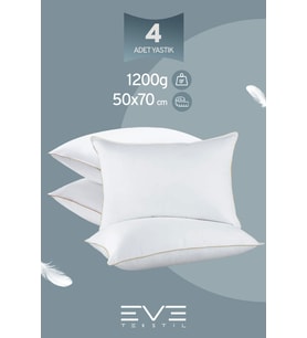 4 Adet Yellow Dream Serisi Fermuarlı Antialerjik Silikon Elyaf Dolgulu Yastık 50x70cm 1200gr