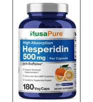 NusaPure Hesperidin 500 mg per Veggie Caps - 180 Capsul (BioPerine, High Absorption) Made ın Usa.3952 (Renksiz)