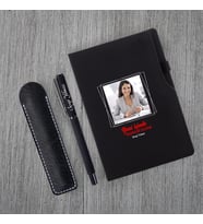 Kişiye Özel Yeni İş Temalı Siyah Defter & Siyah Roller Kalem