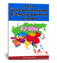 Asya Ülkeleri Bayrağı Çizme ve Boyama Kitabı