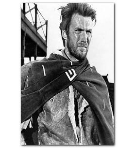 Cakatablo Clint Eastwood Pançosuyla Siyah Beyaz MDF Tablo