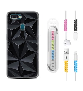Oppo A5S A15 A16 A54 A55 A73 A74 Kılıf Kablo Koruma Spiral Silikon Prizmalar 1782
