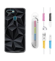 Oppo A5S A15 A16 A54 A55 A73 A74 Kılıf Kablo Koruma Spiral Silikon Prizmalar 1782