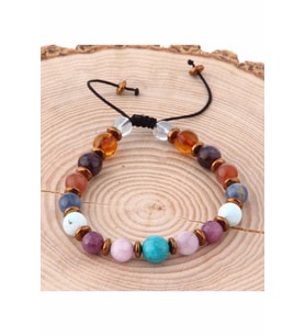 Doğal Taş Bileklik - Kehribar,larimar,hakiki Turkuaz,mavi Topaz,tanzanit,yakut,kunzit