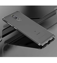 Huawei Mate 10 Lite Kılıf Dört Köşeli Lazer Silikon Kılıf (Siyah)