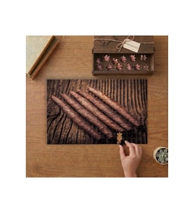 Ağaç Üstüne Dizilmiş Purolar Tasarımı 240 parça Ahşap Puzzle Ahşap Kutuda MP01380