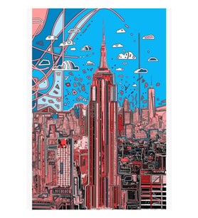New York Silüeti Tablo Ahşap Poster Dekoratif