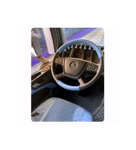 DİKİŞLİ DİREKSİYON KILIFI GRİ SİYAH DERİ SİYAH DİKİŞLİ MERCEDES TIR KAMYON İÇİN