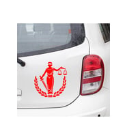 Adelet Simgesi Terazi Araba Oto Leptop Sticker 20cm Kırmızı Renk