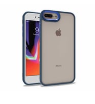 Apple iPhone 7 Plus Kılıf Flora Buton,Kenar Çevresi Renkli Kılıf (Mavi)