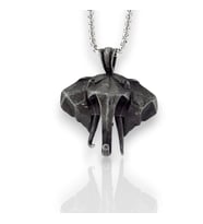 Fil Geometrik Origami Çelik Zincirli Metal Erkek Kolye Q0993