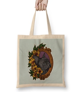 French Bulldog 05 Bez Çanta Uzun Saplı