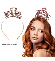 Birthday Princess Kristal Taç – Rose Gold Kaplama