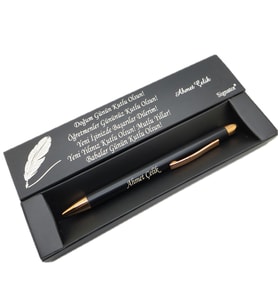 Signator® C477 Mat Siyah Rose Gold Tükenmez Kalem  İsme Özel Kalem  Hediyelik Kalem (Karışık)
