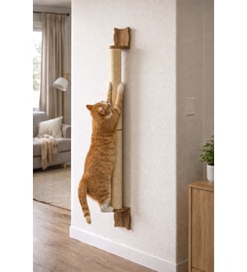 Duvara Monte Kedi Tırmalama Tahtası 90 cm  Kalın Doğal Jüt Halatlı