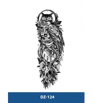 DZ-124 BAYKUŞ VE KURUKAFA DESEN GEÇİCİ KOL DÖVMESİ-TATTO