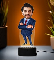 Doğum Günü Hediyesi,Sevgiliye Hediye, Kişiye Özel Fotoğraflı Baba 5 Karikatür 3D Led Lamba (Beyaz)