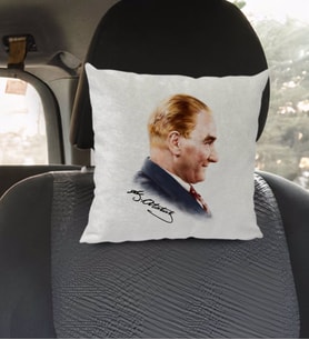 BK Gift Atatürk Temalı Kare Araç Koltuk Yastığı-11