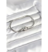 Gümüş Renk Pirinç Charm Bileklik 5886 - SSSSSS4912-5384