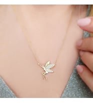 925 Ayar Gümüş Kanatlı Peri Kolye (Gold)