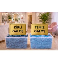 Lütfen Galoş Giyiniz Gold Uyarı Levhası – Temiz Kirli Galoş 10x10cm
