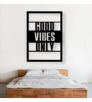 Bezhane Siyah Ahşap Good Vibes Only Tablo Duvar Dekoru 3mm Mdf Lazer Kesim  (Çok Renkli)