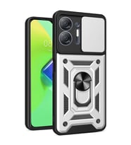 İnfinix Hot 30 5G Kılıf Pars Lens Yüzüklü Silikon - Gümüş
