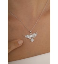 Gümüş Pazarım Anka Kuşu Kadın Gümüş Kolye Silver