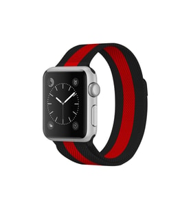Apple Watch 38mm Metal Mıknatıslı Kordon - Siyah-kırmızı