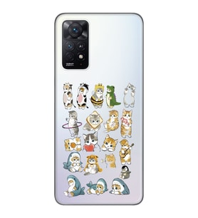 Redmi Note 11 Pro Uyumlu Kediler Tasarımlı Şeffaf Telefon Kılıfı